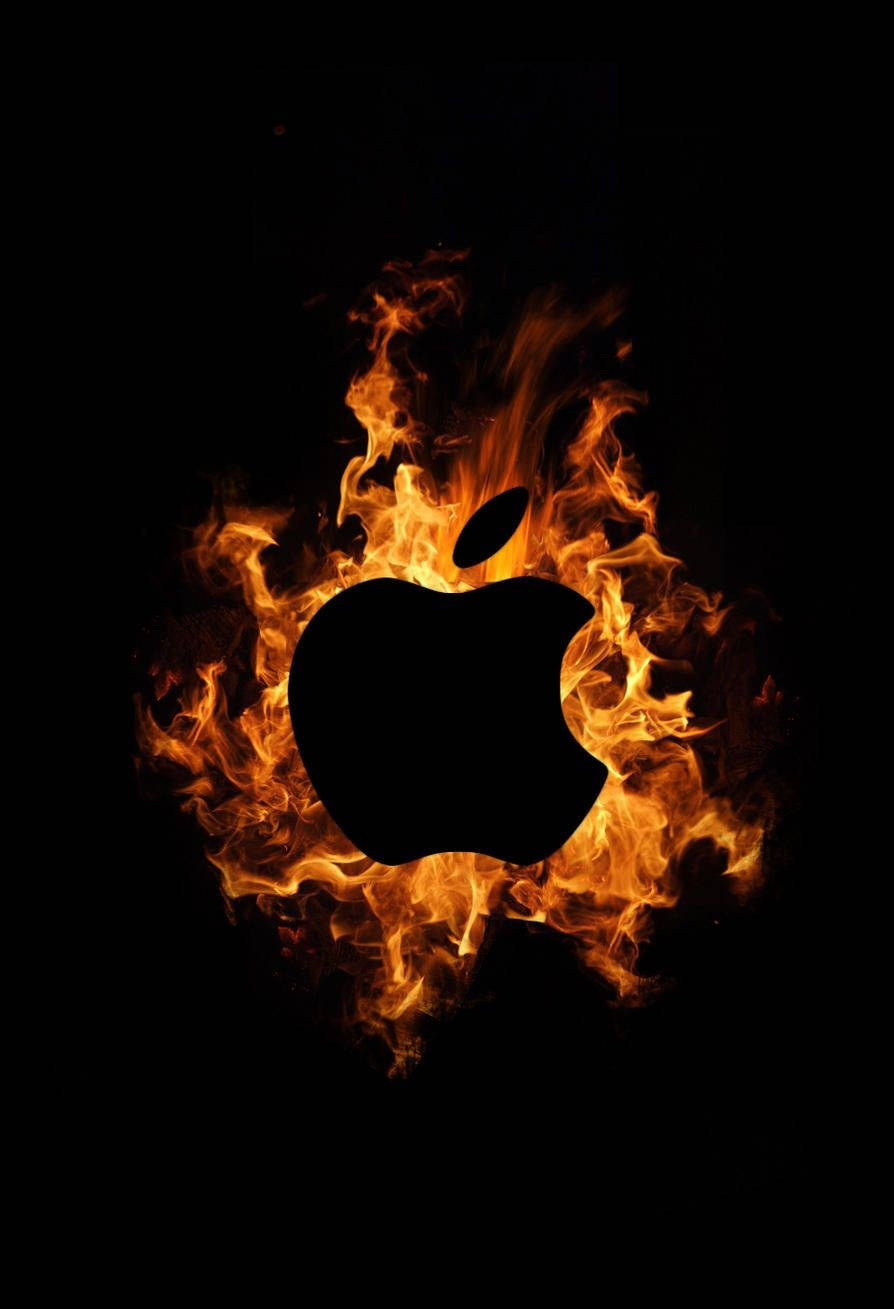 Iphone Logo Fire Design Background