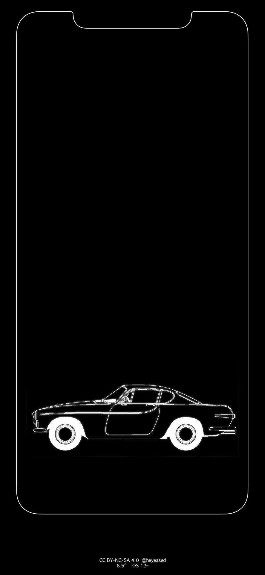 Iphone Outline Black Minimal Car