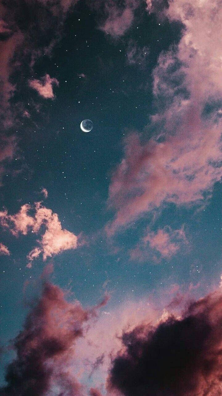 Iphone Pink Aesthetic Moon Background