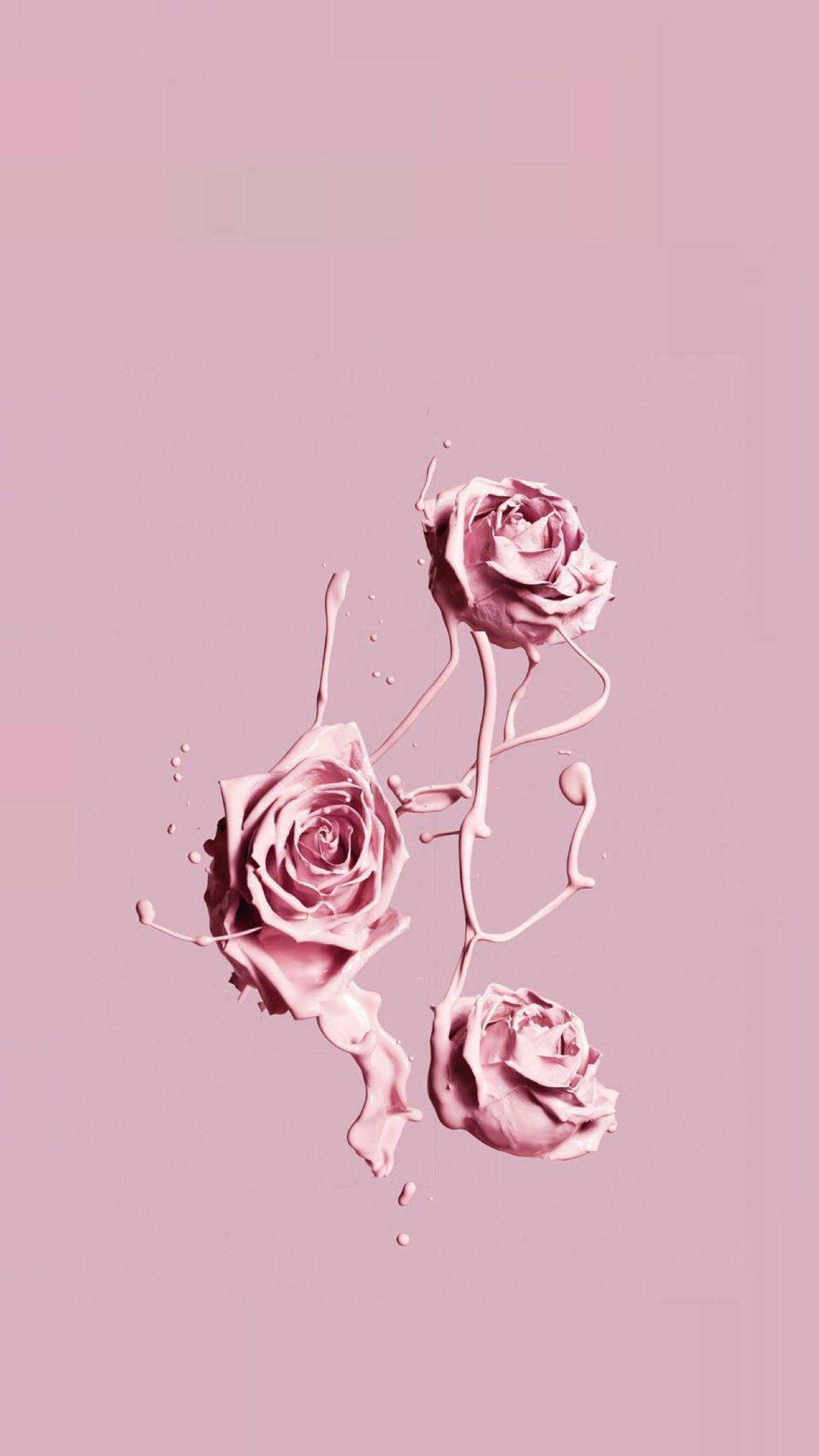 Iphone Pink Aesthetic Rose Paint Background