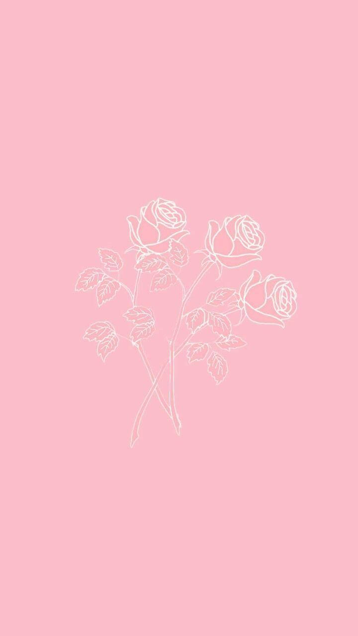 Iphone Pink Aesthetic Roses Background
