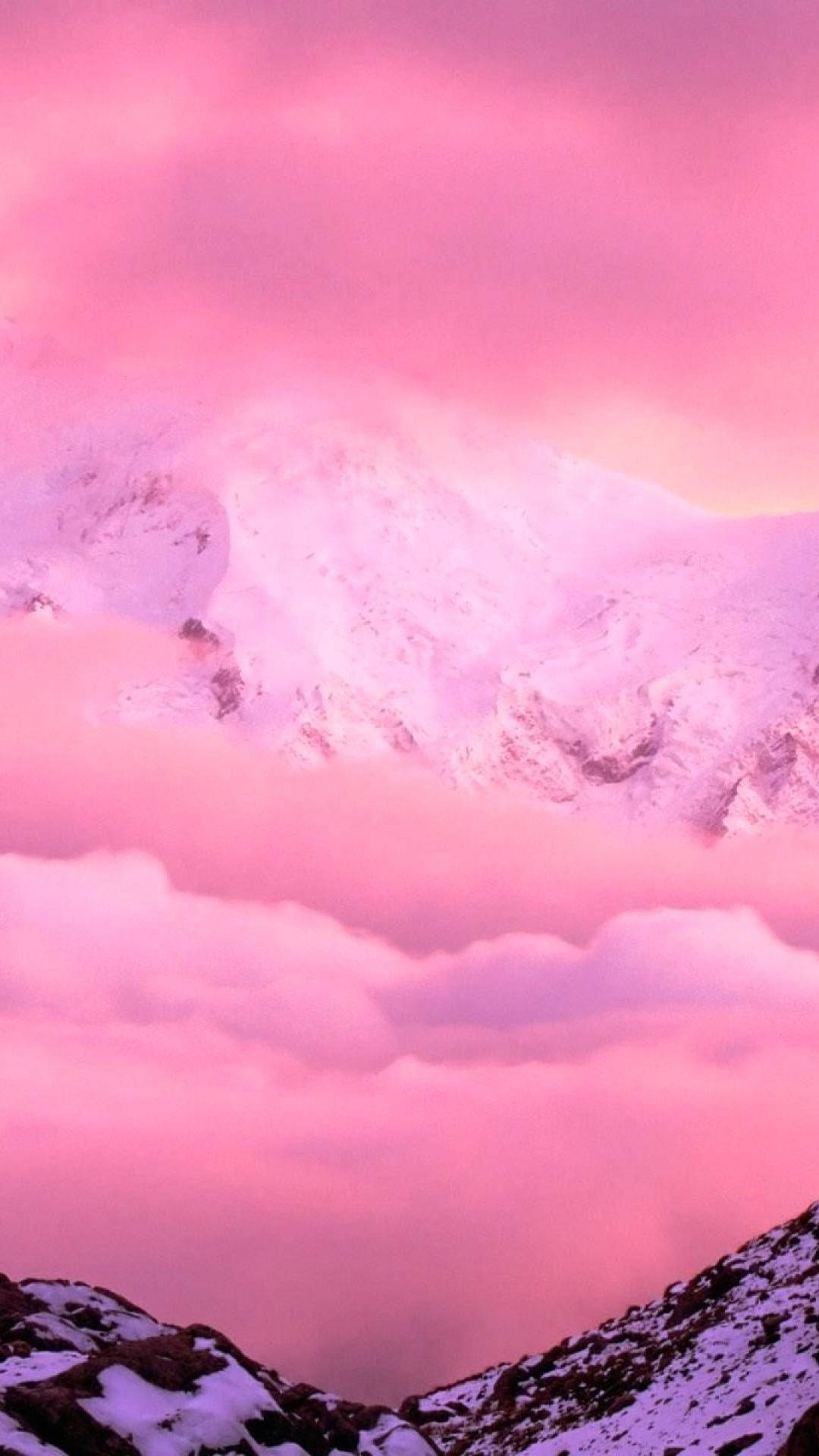 Iphone Pink Aesthetic Snow Mountain