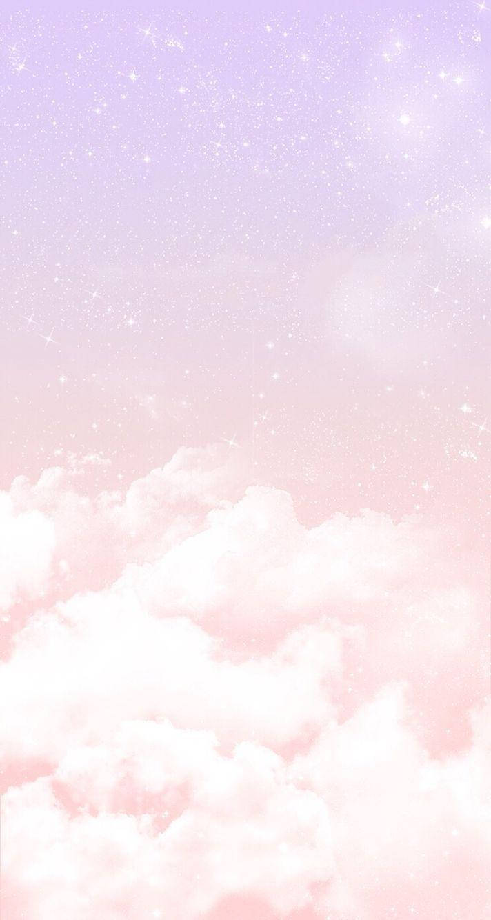 Iphone Pink Aesthetic Sparkling Clouds Background