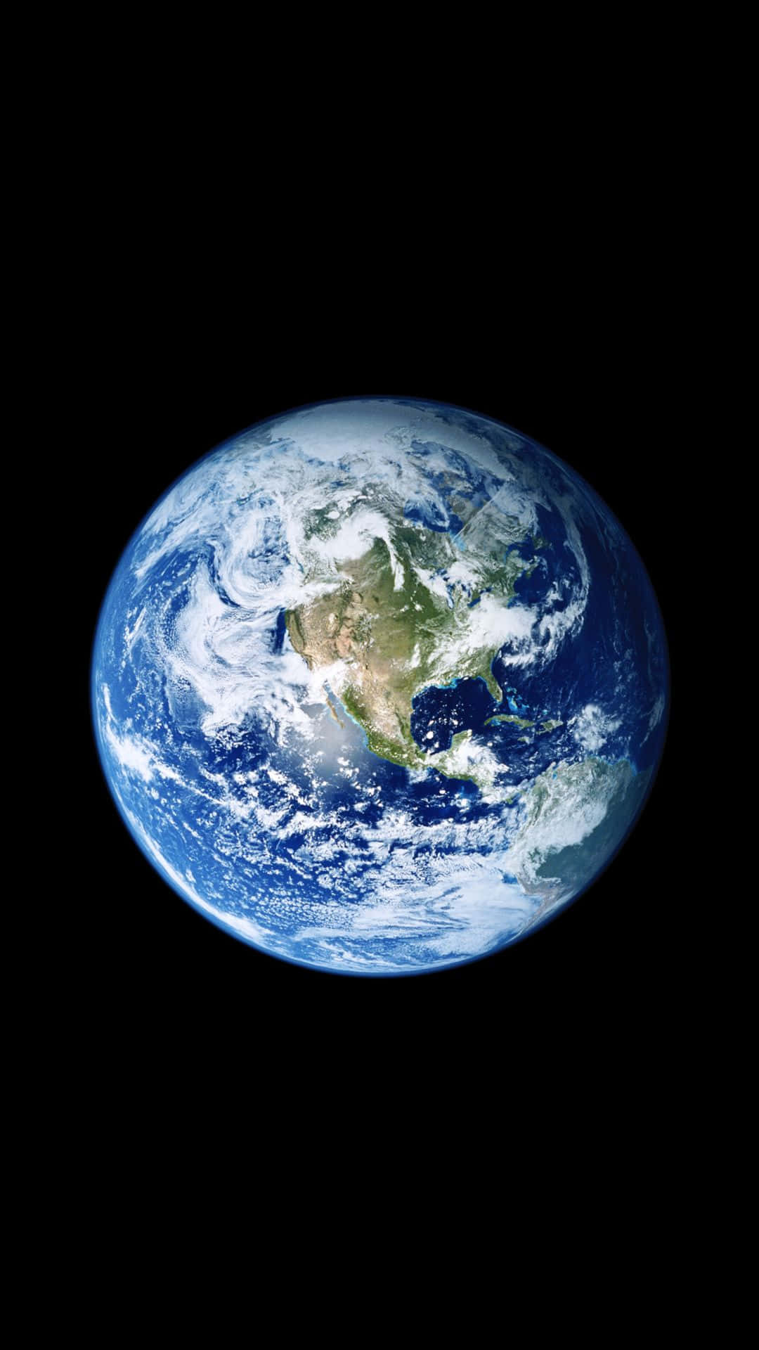 Iphone Planet Earth On Black Background Background