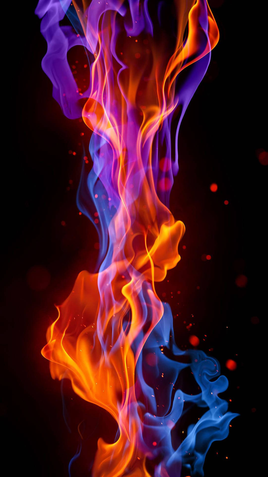 Iphone Purple Orange Blue Fire Background