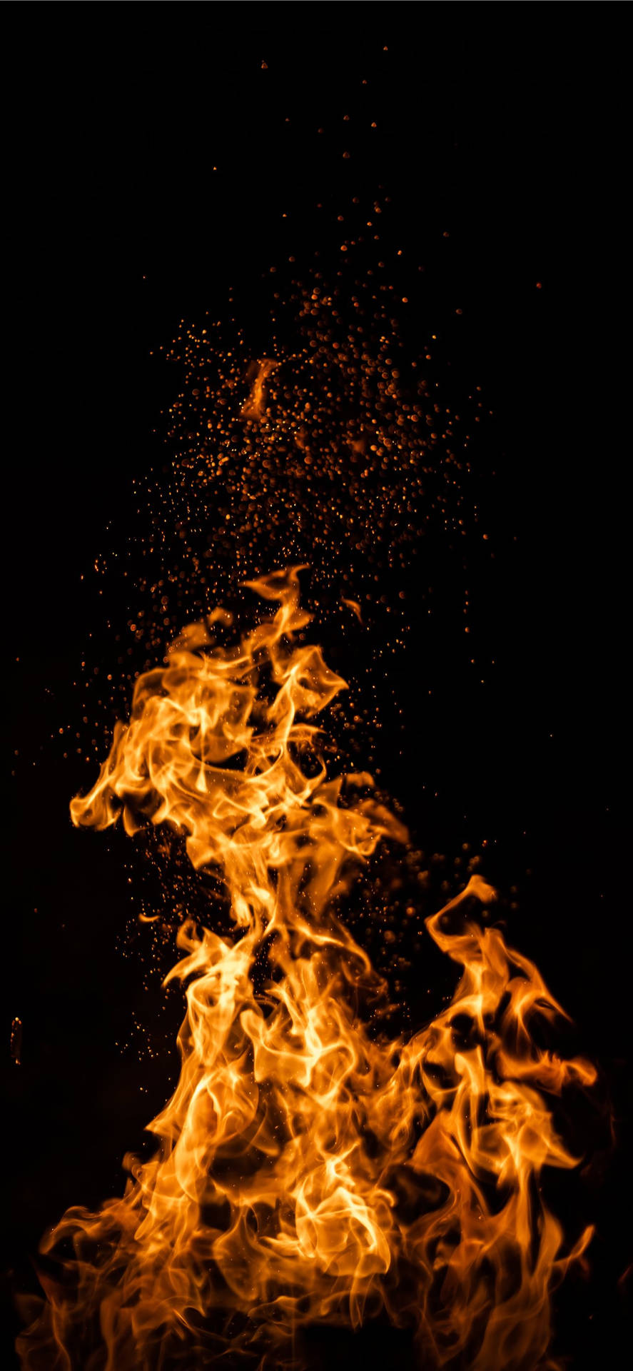 Iphone Scattered Fire Sparks Background