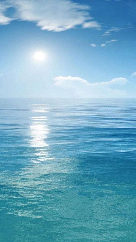 Iphone Stock Sun In Blue Sea Background