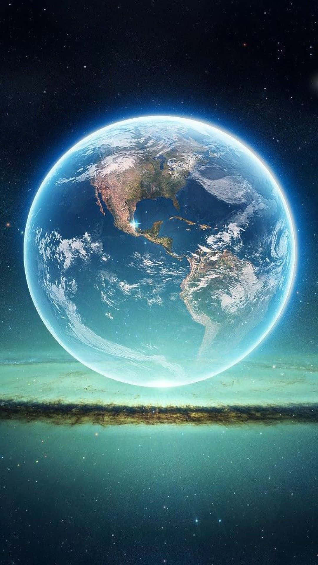 Iphone Surreal Earth In The Sky Background