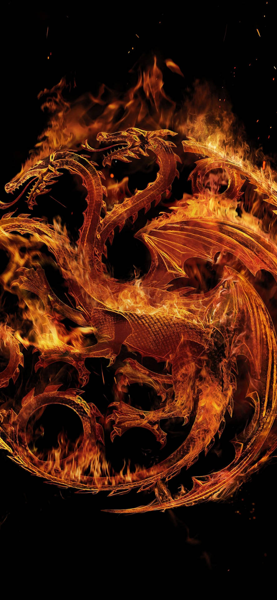 Iphone Three-head Dragon Fire Background