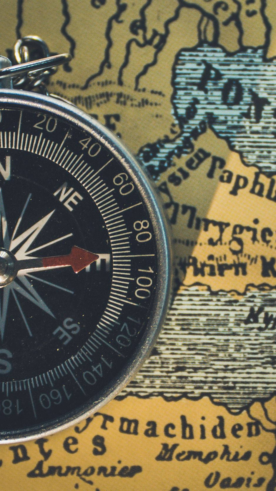 Iphone Travel Map And Compass Background