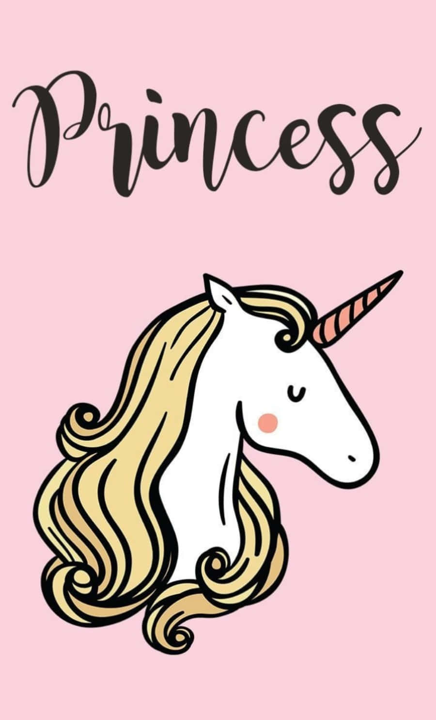 Iphone Unicorn Princess In Pink Aesthetic Background