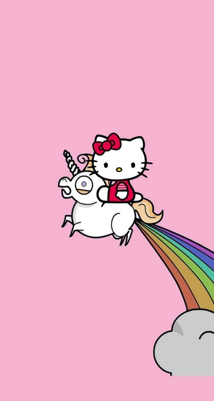 Iphone Unicorn With Hello Kitty Background