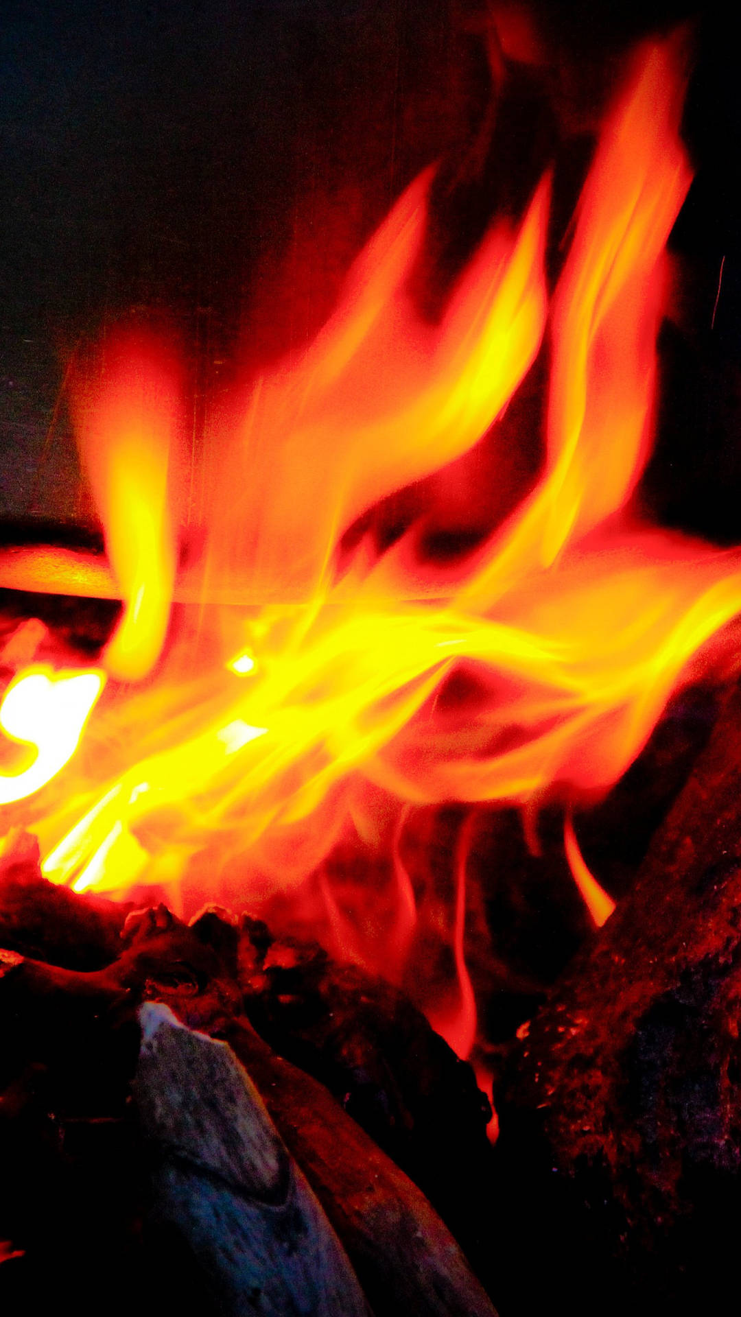 Iphone Wood Fire Motion Background