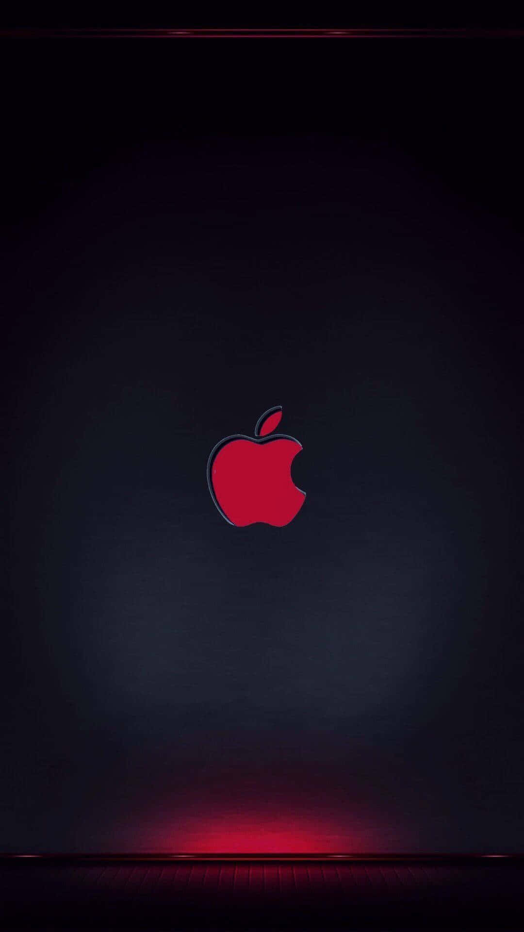 Iphone X Apple Logo Glowing Red Background