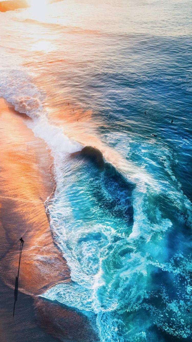 Iphone X Beach At Sunset Background