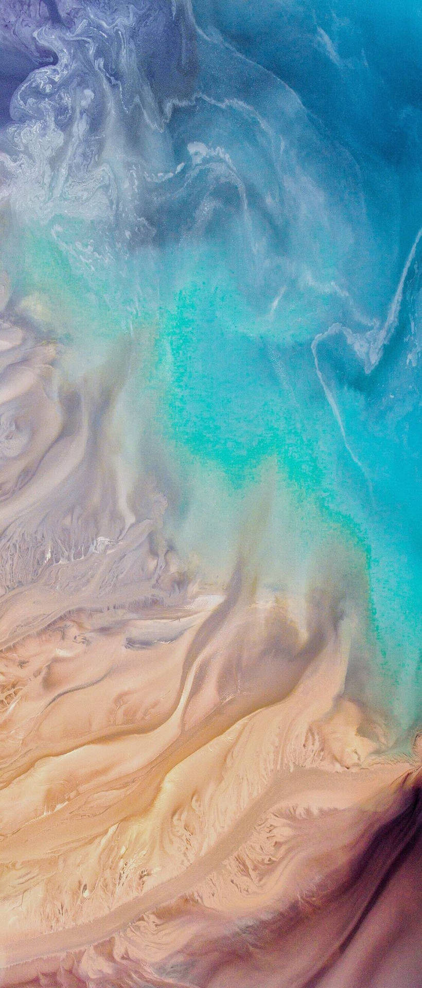 Iphone X Beach Leeching Waves Background
