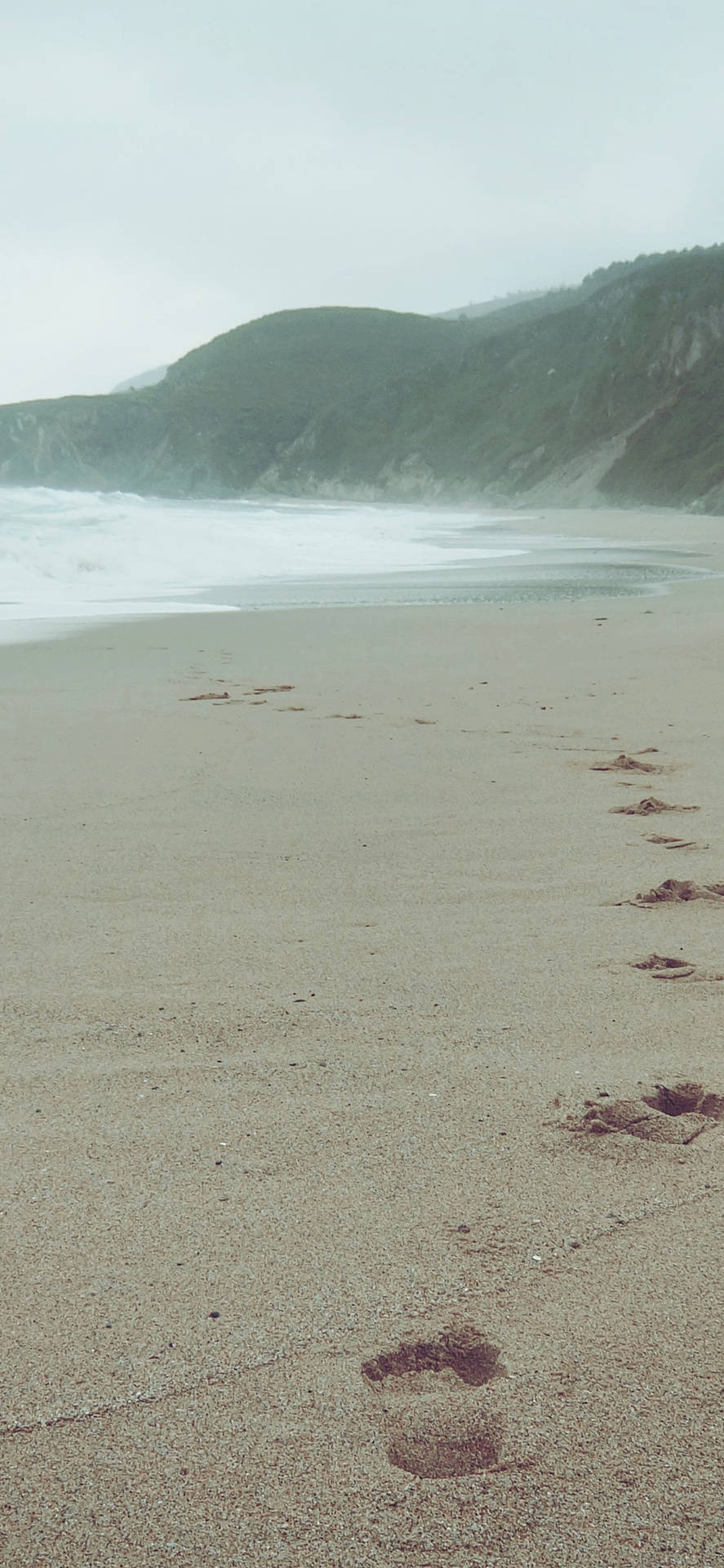 Iphone X Beach Sand Footprints Background
