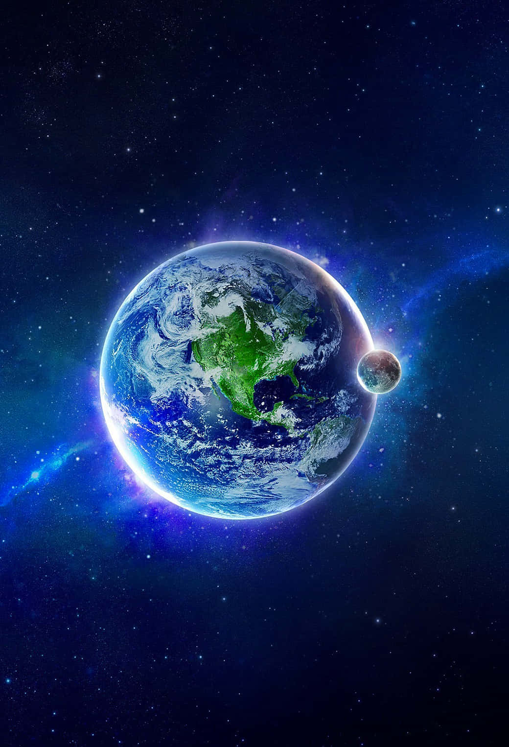 Iphone X Big And Tiny Earth Background