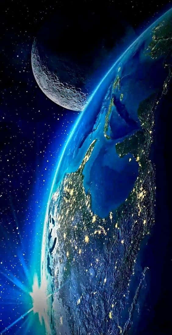 Iphone X Blue Earth Background