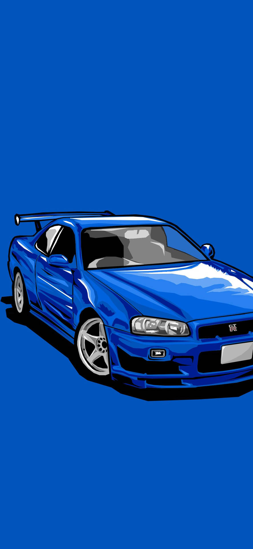 Iphone X Car Blue Nissan Skyline Background