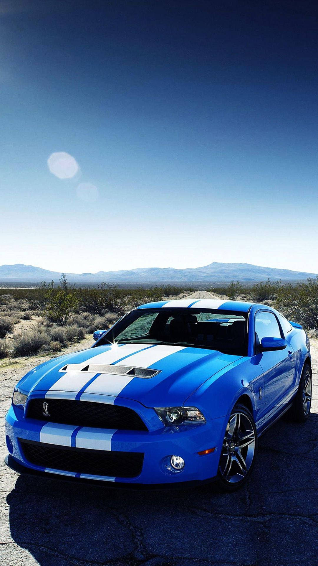 Iphone X Car Blue Shelby Mustang Background