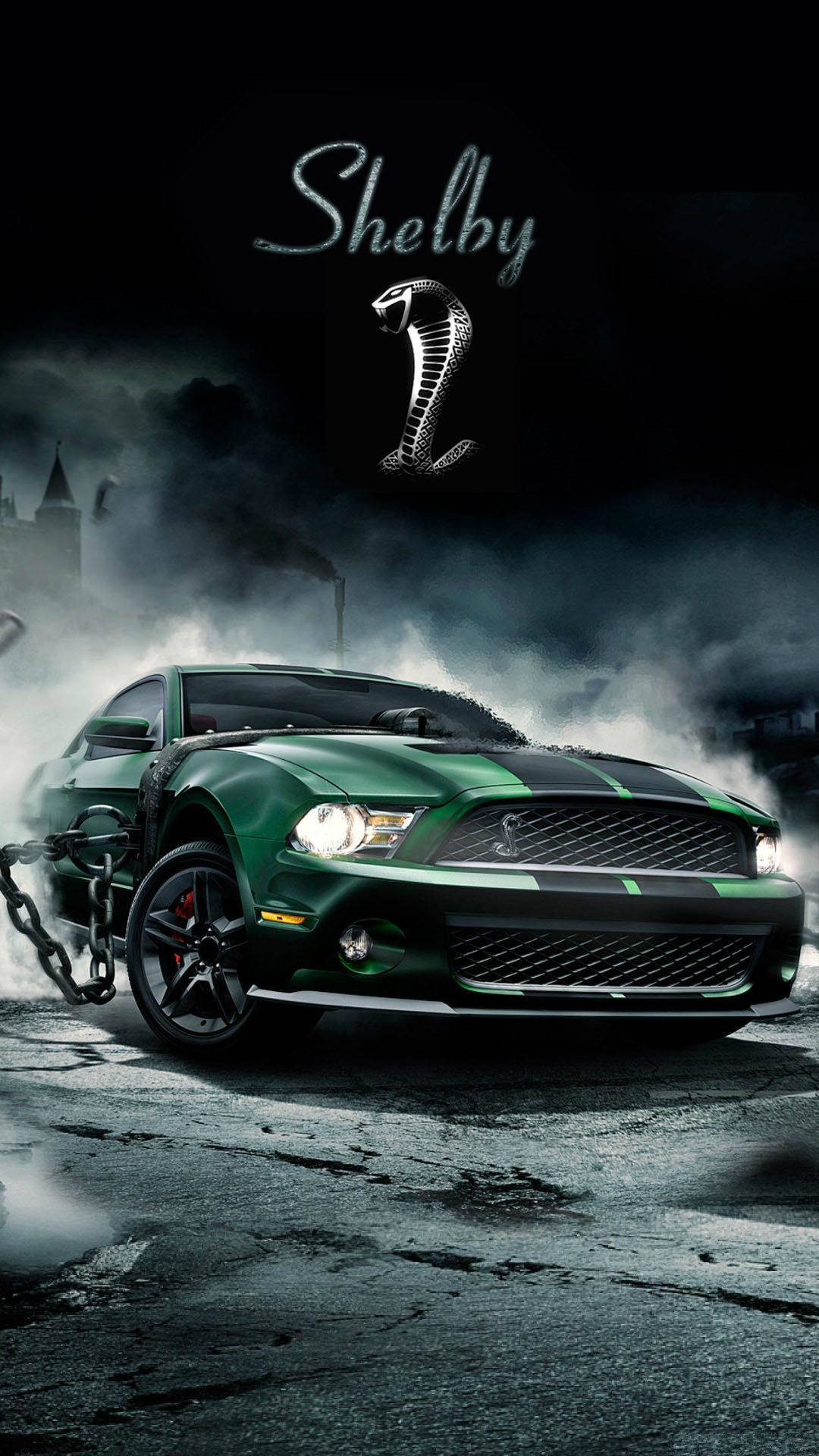 Iphone X Car Green Shelby Mustang Background