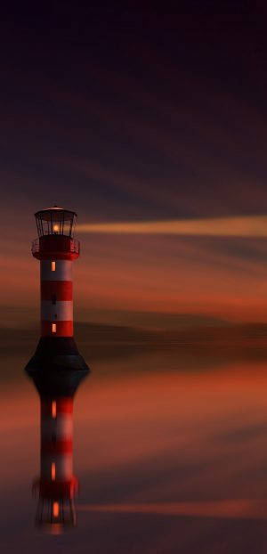 Iphone X Original Lighthouse During Sunset Background