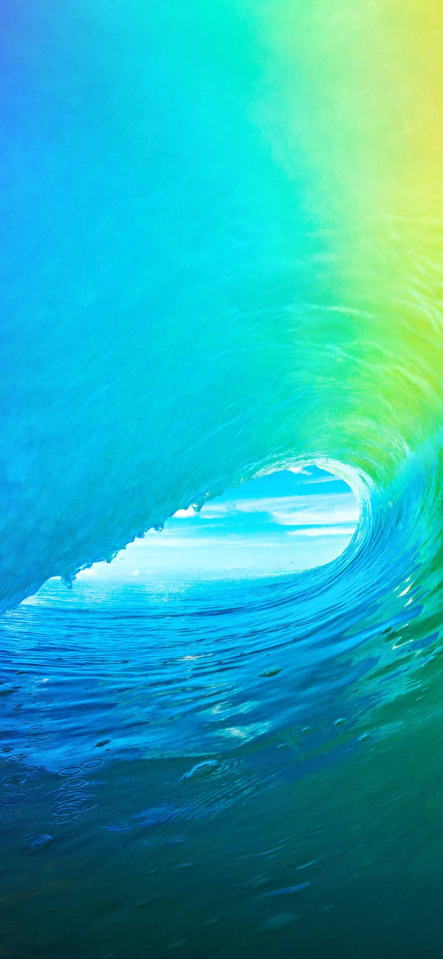 Iphone X Original Ocean Blue Waves Background