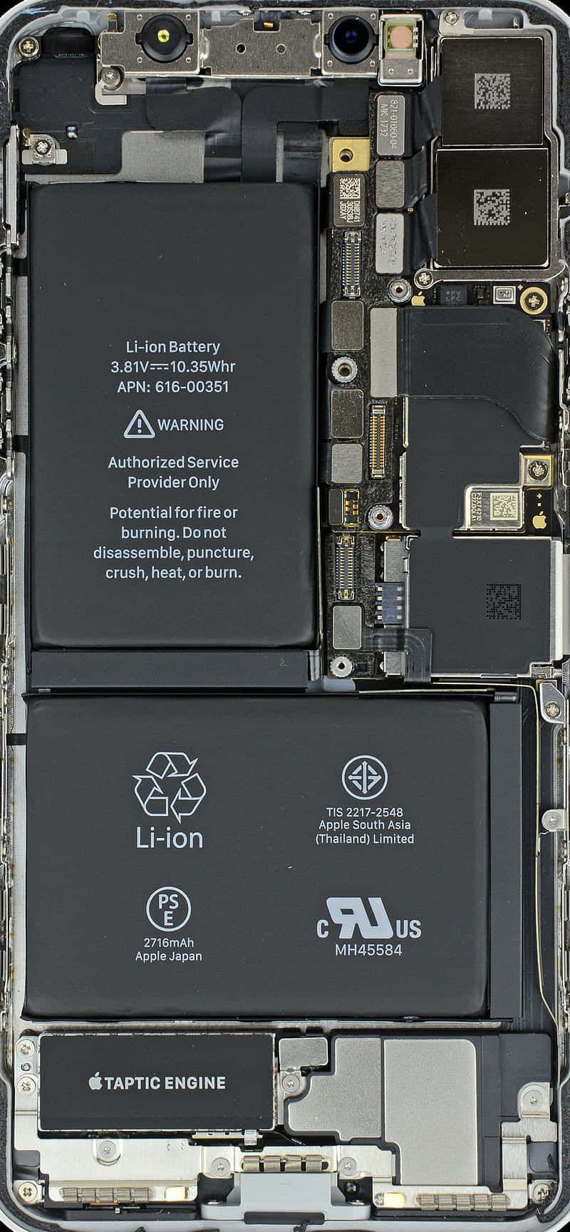 Iphone Xr Black And Silver Battery Board