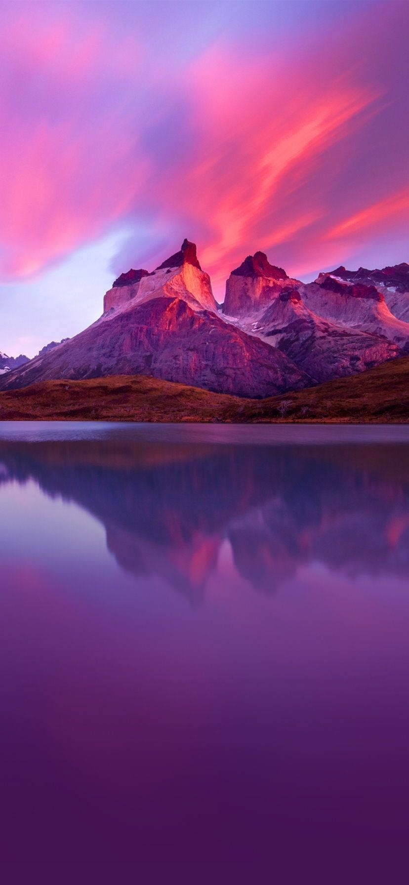 Iphone Xr Purple Lake Mountain Background