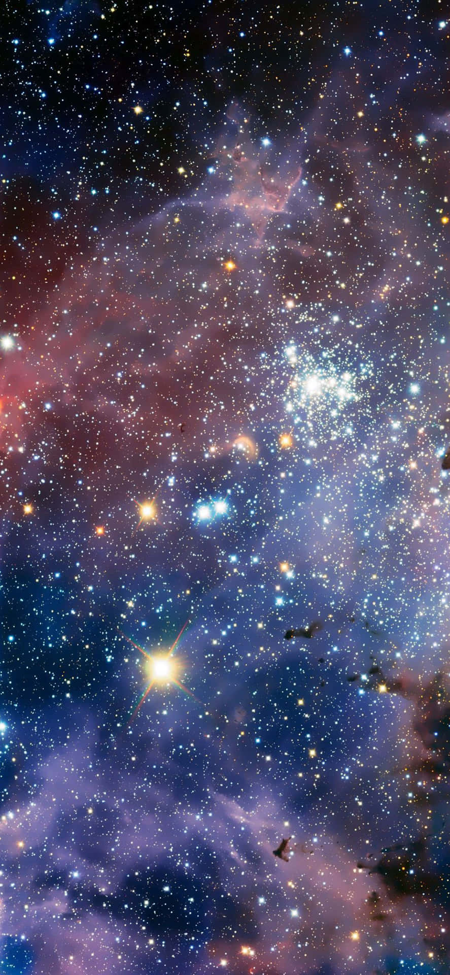 Iphone Xr Space Multicolored Stars Background