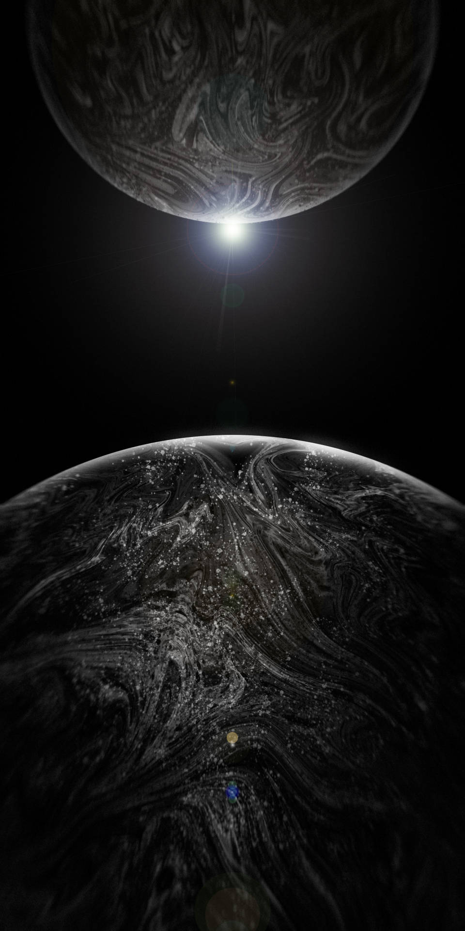 Iphone Xs Max Oled Grey Planets Background