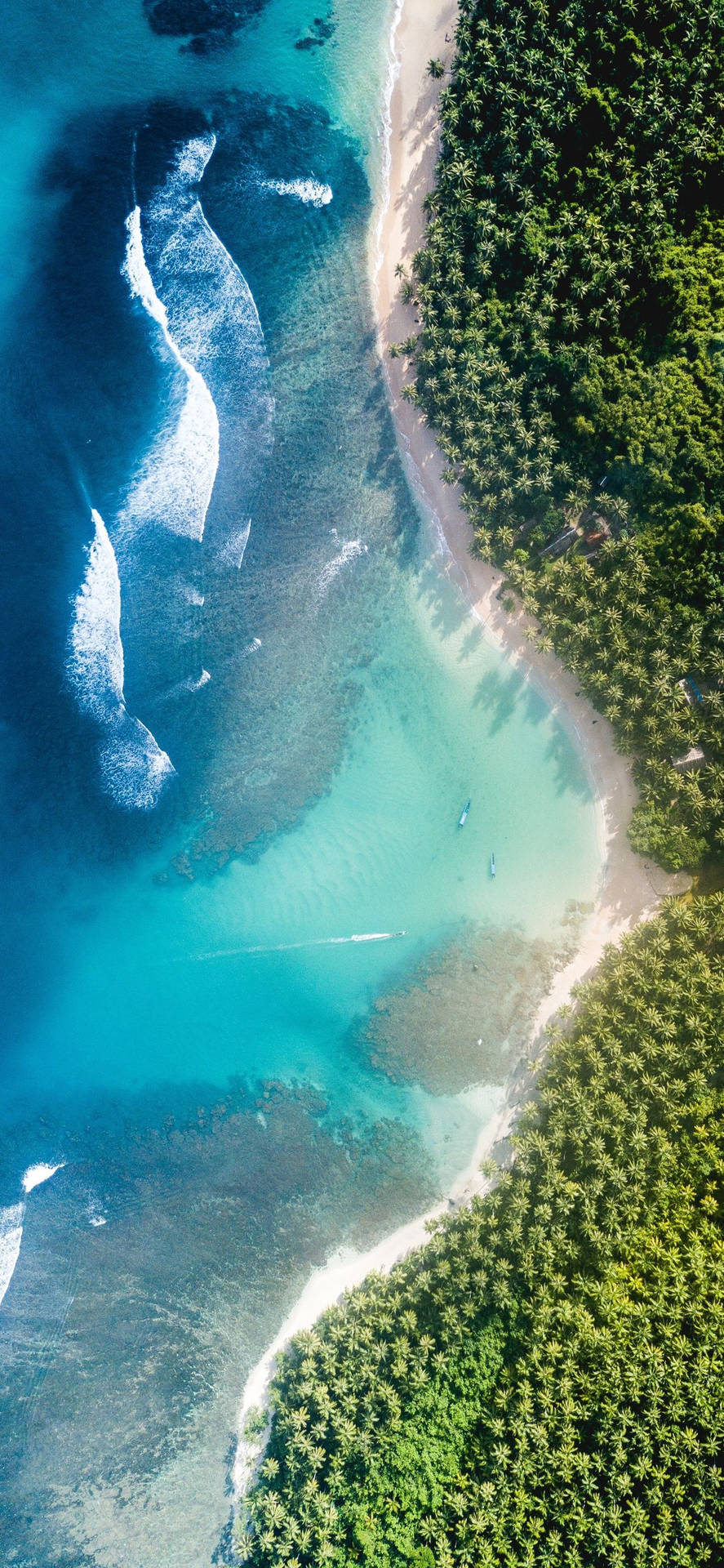 Iphone Xs Ocean Tropical Island Aerial View Background