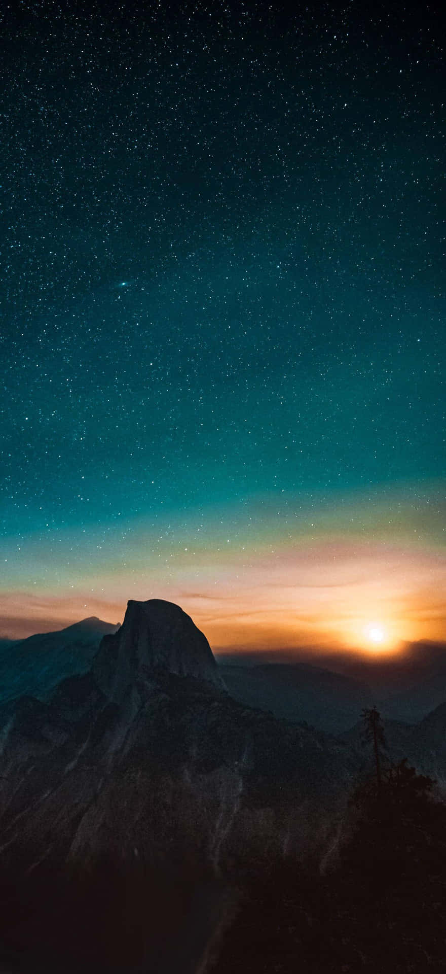 Iphones Xs Max Starry Sunset Landscape Background