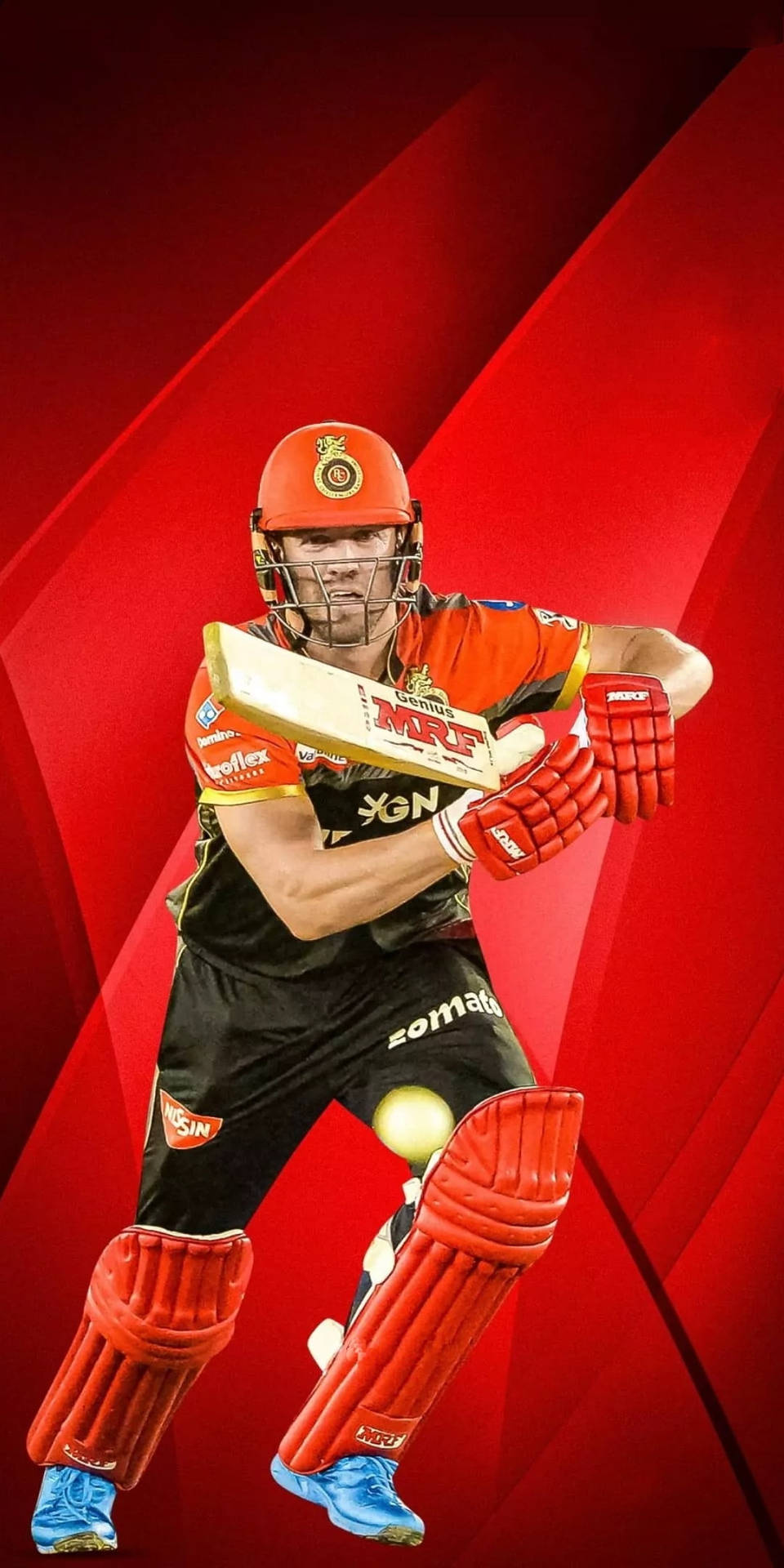 Ipl 2021 Red De Villiers Background