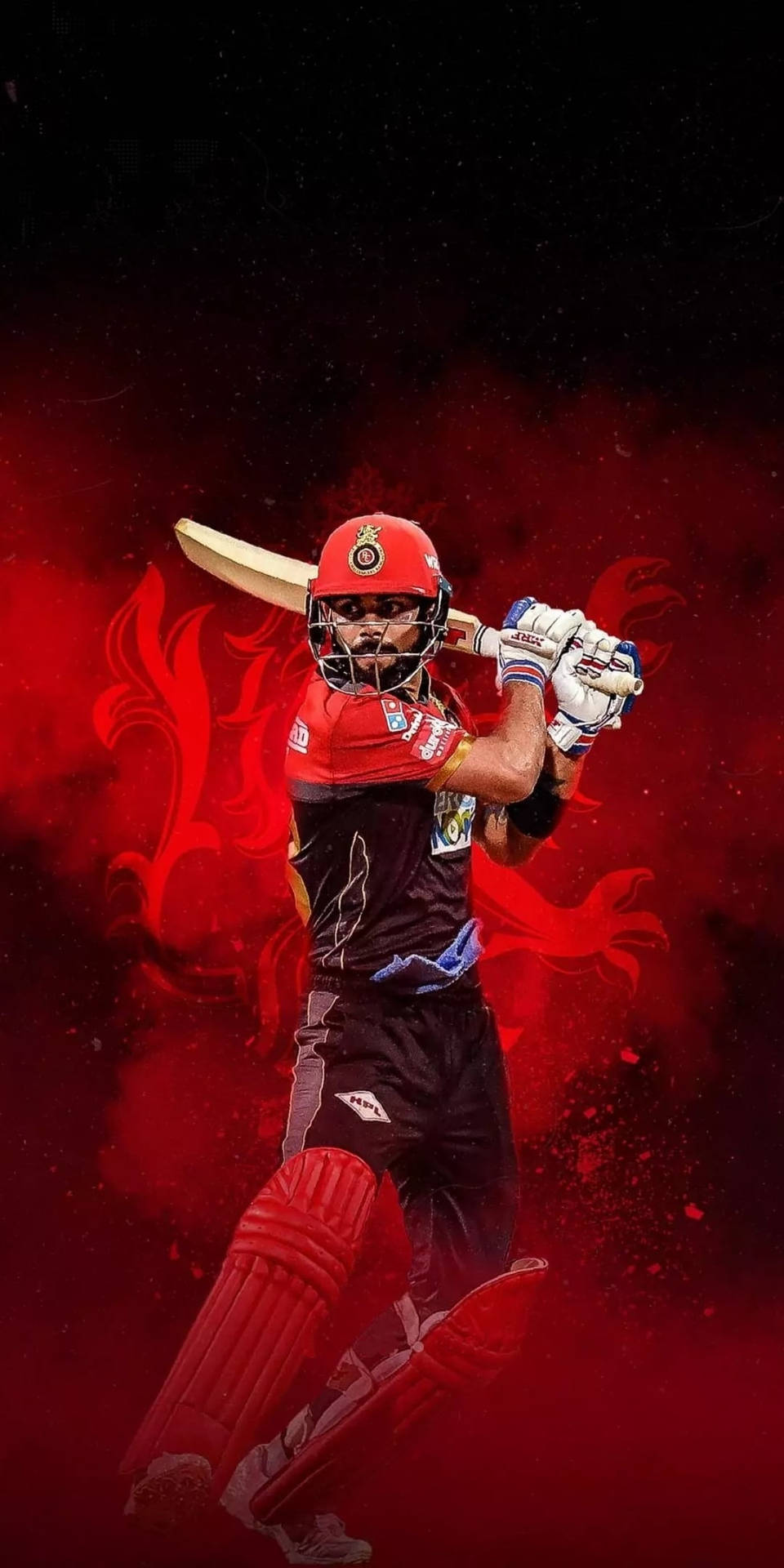 Ipl 2021 Virat Kohli Fiery Red Background