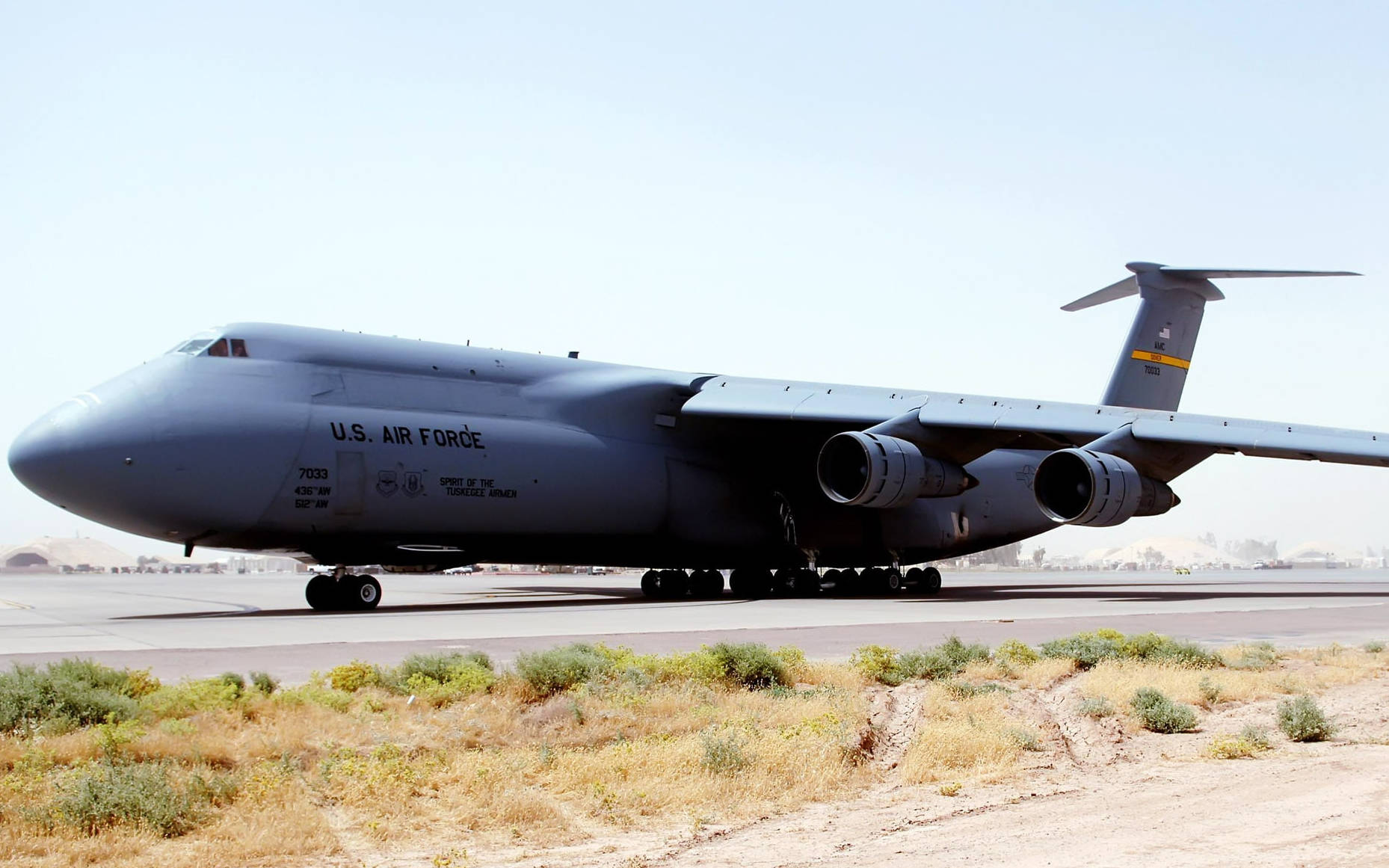 Iraq Balad Air Base Lockheed C-5 Galaxy Background