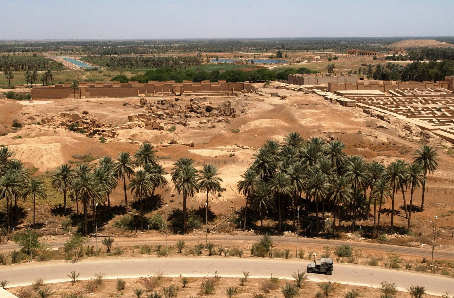 Iraq Hillah Trees Aerial Background