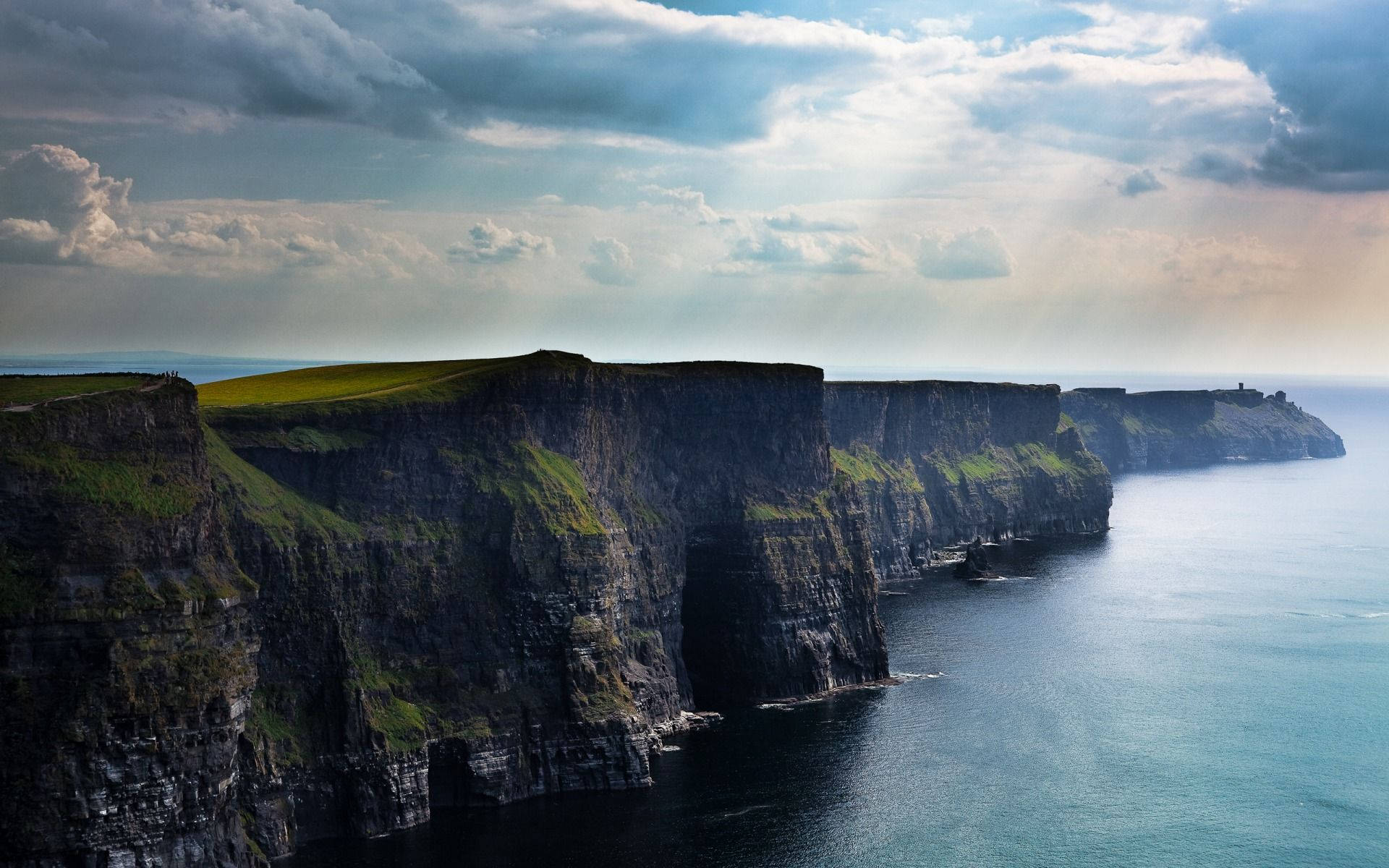 Ireland Perfect Moher Cliff Lines Background