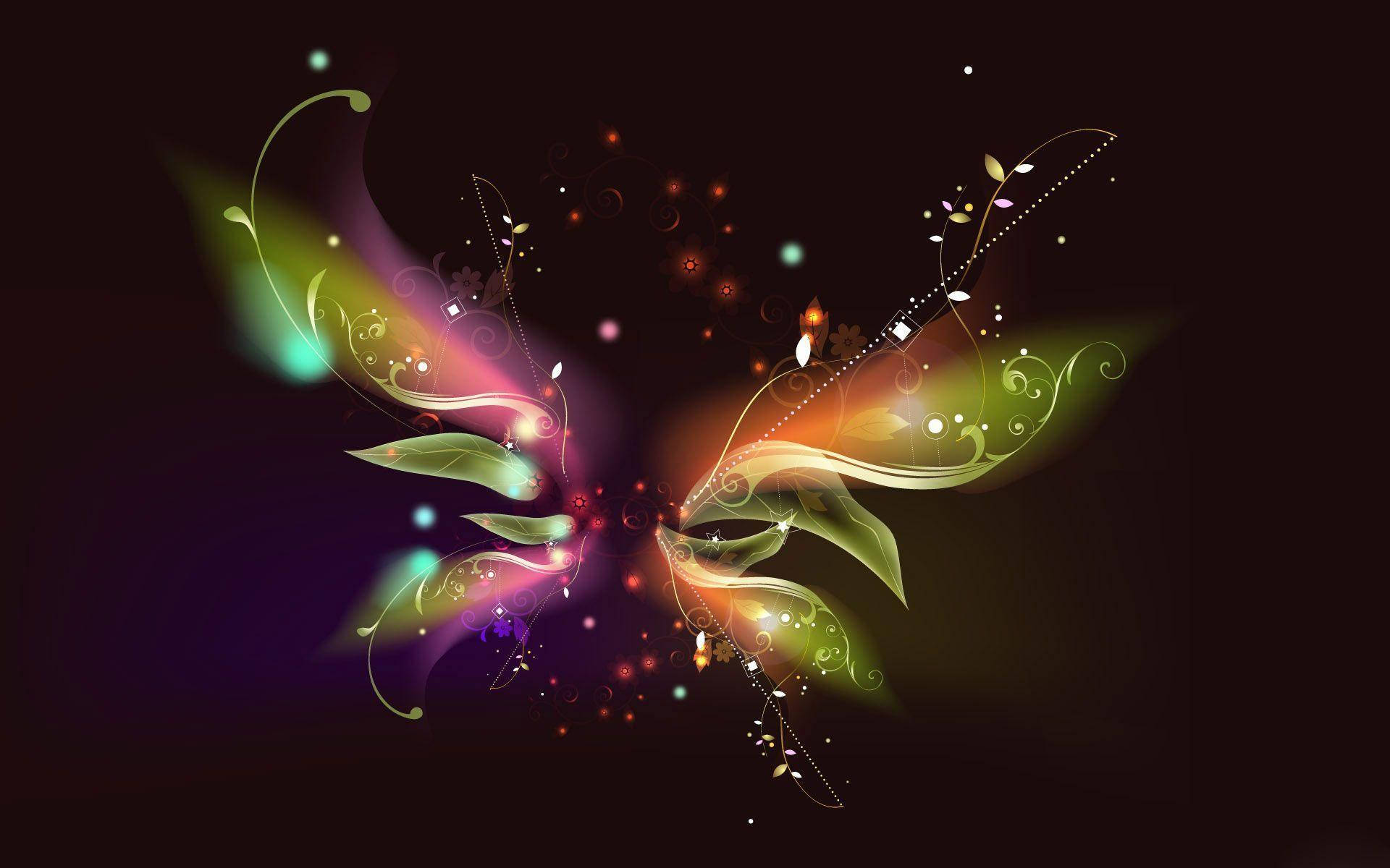 Iridescent Abstract Night Butterfly Background