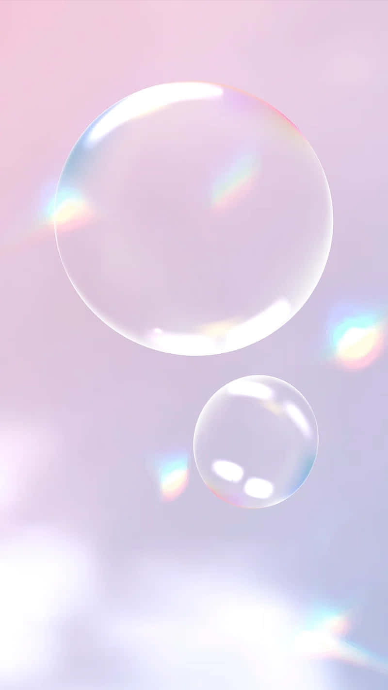 Iridescent Soap Bubbles Pink Backdrop Background