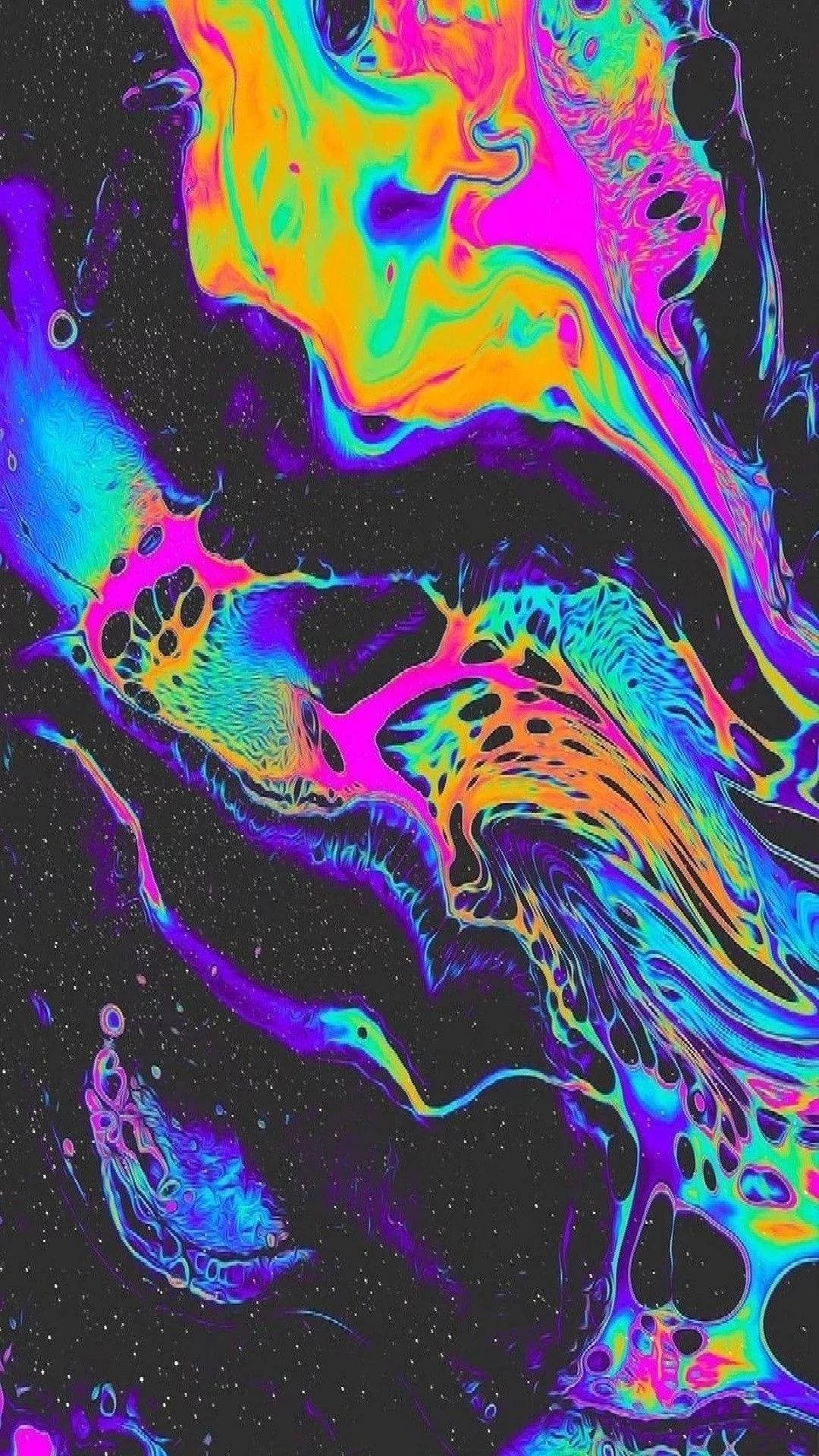 Iridescent Trippy Phone Background