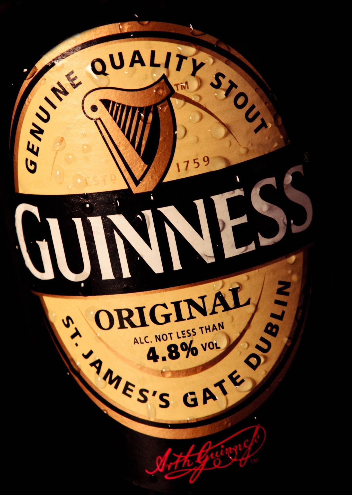 Irish Dry Stout Guinness Bottle Sticker Background