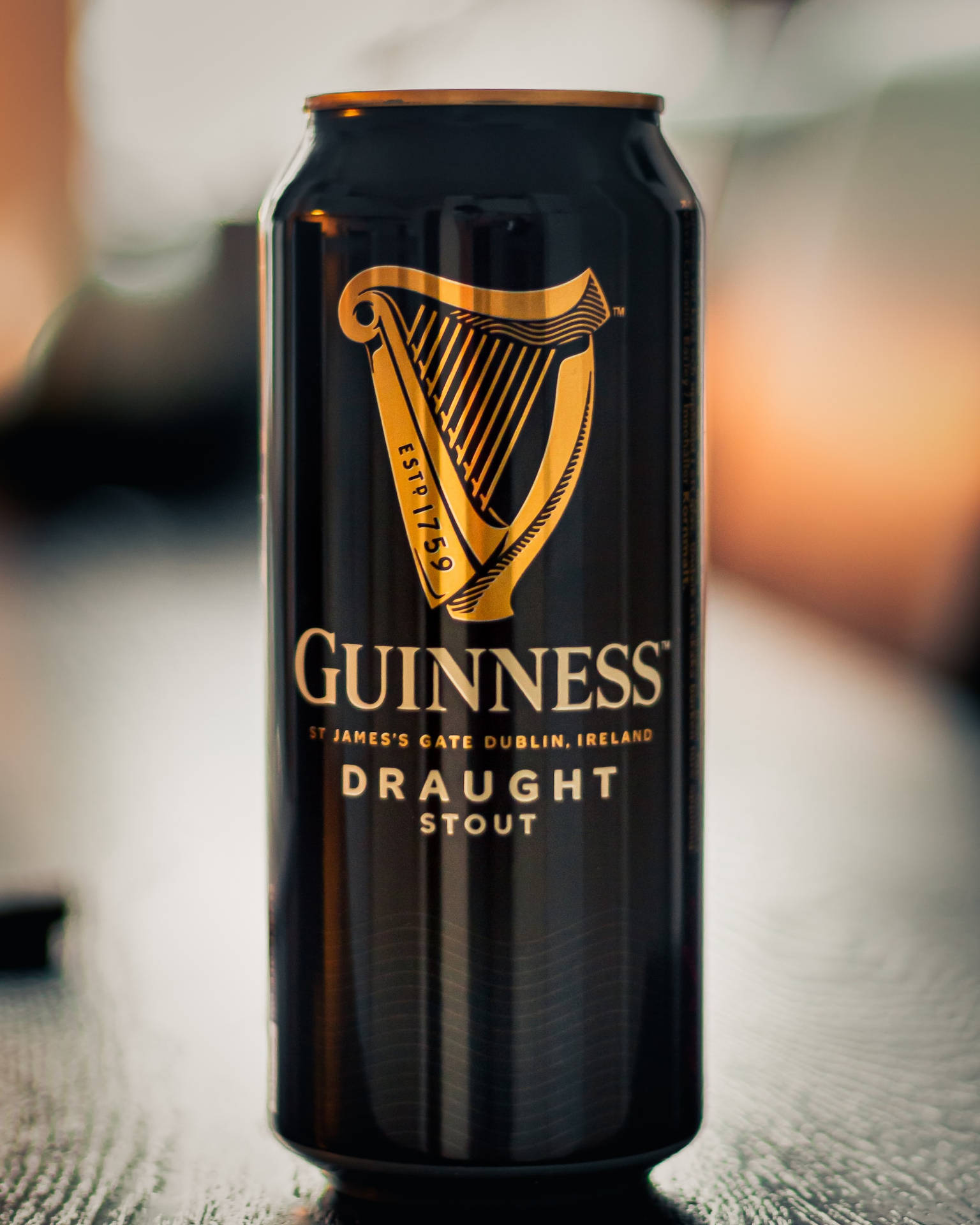 Irish Dry Stout Guinness In Can Background