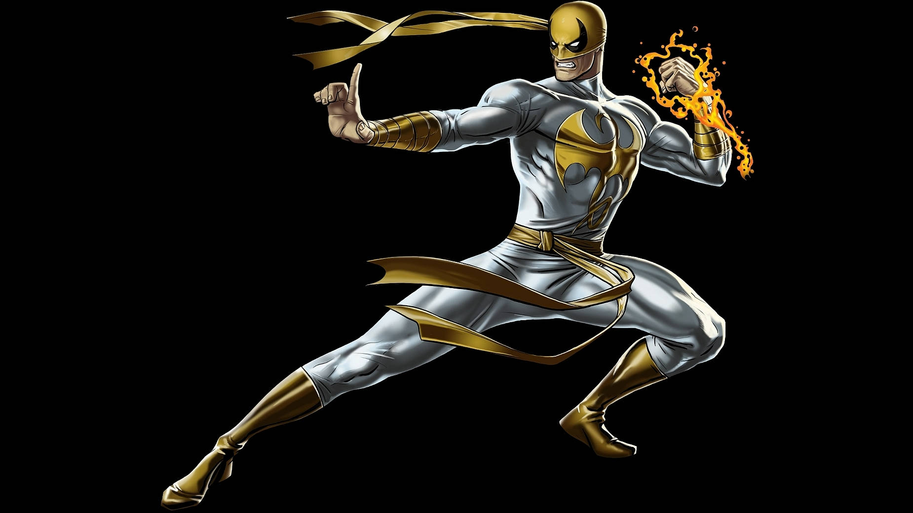Iron Fist Superhero Power Pose Background