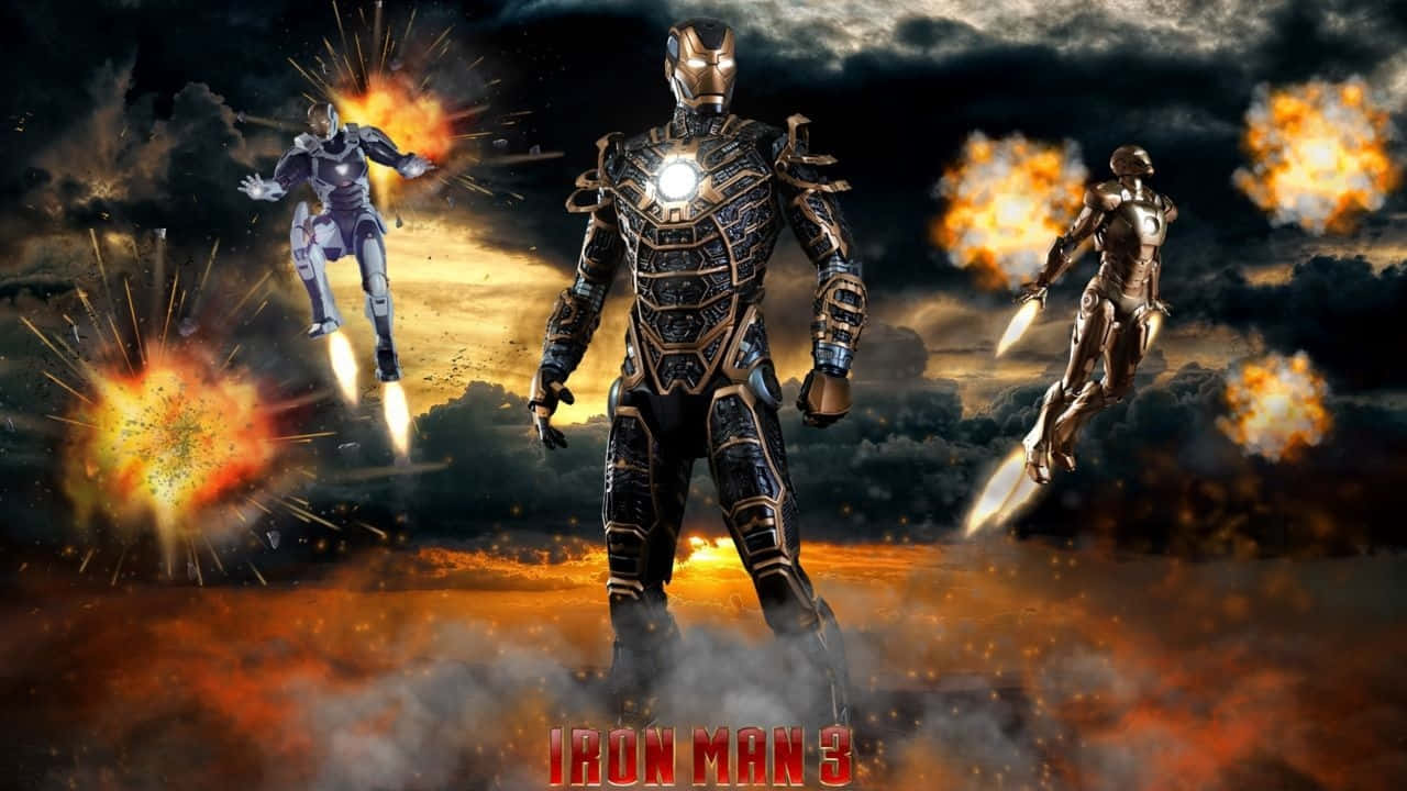 Iron Man 3 Suits Fanart Background