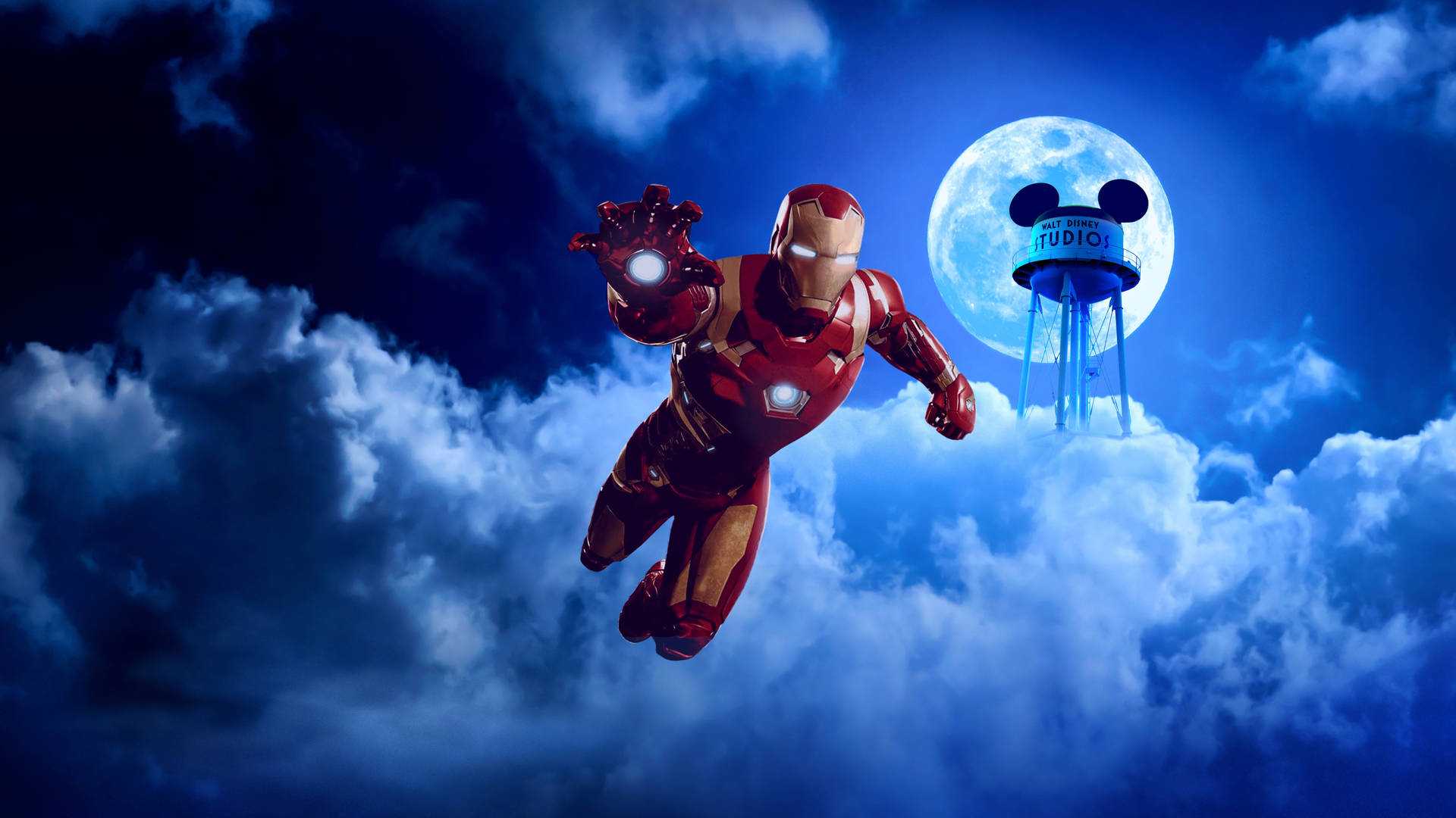 Iron Man 4k Full Moon Background
