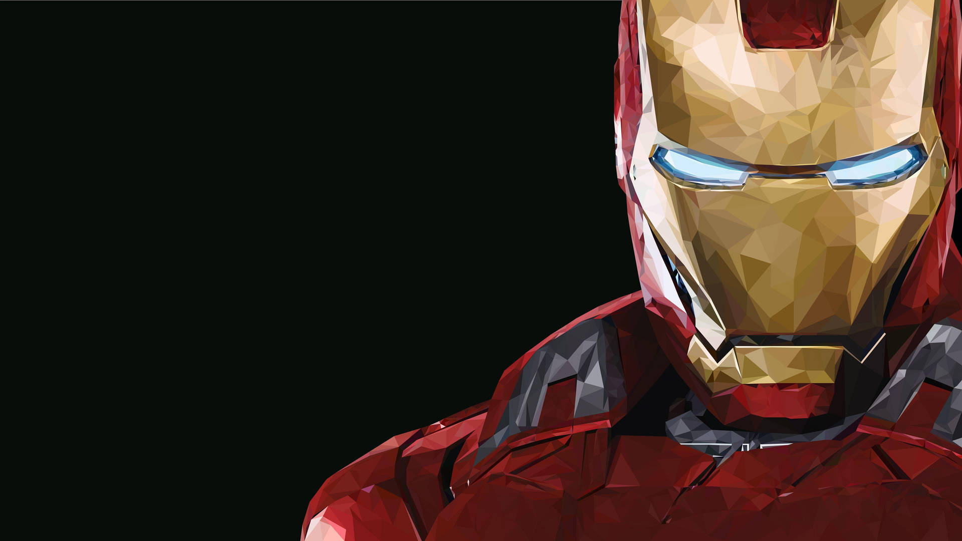 Iron Man 4k Gold Mask Red Body Background
