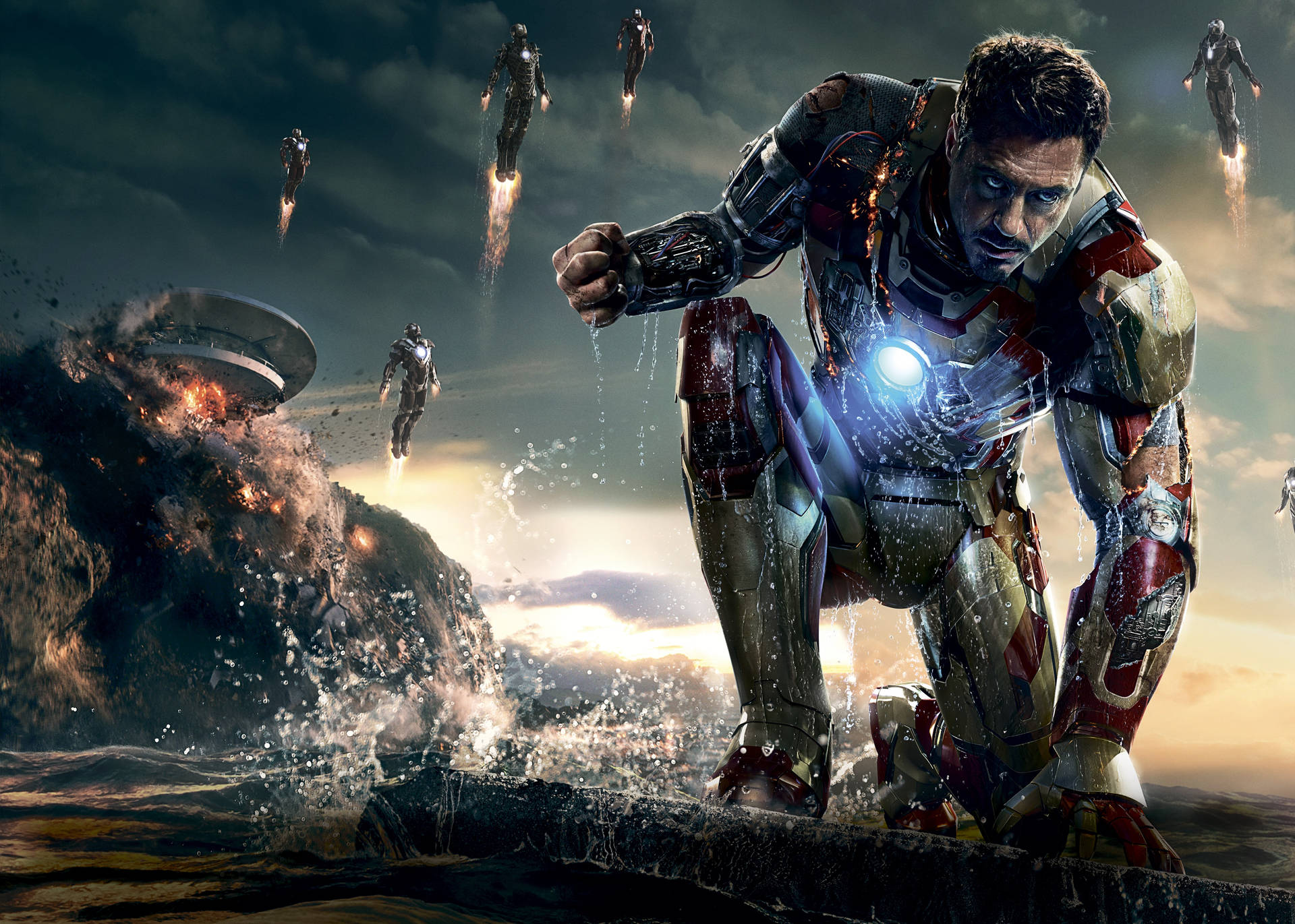 Iron Man 4k Ocean Art Background