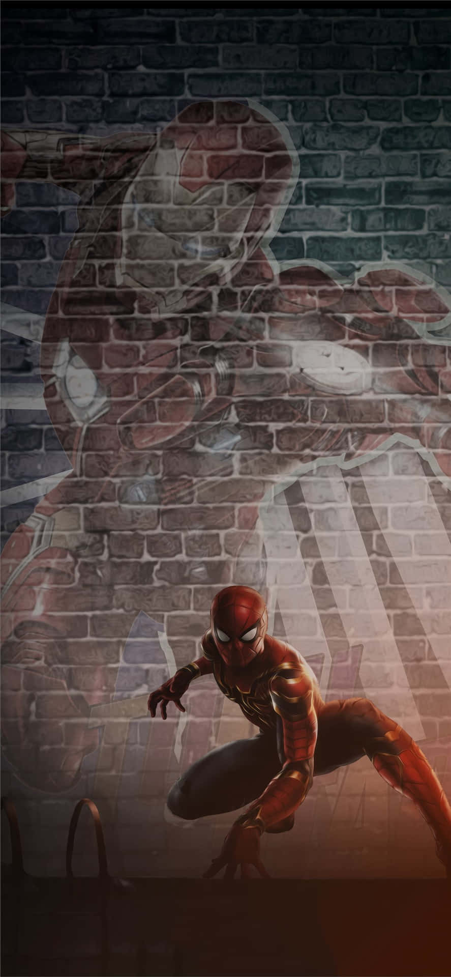 Iron Man And Spider-man Stand Ready To Protect The World Background